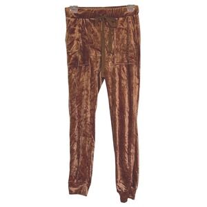 SOMETHING‎ NAVY Velour Joggers Pants Stretch Velvet Burnt Orange XS